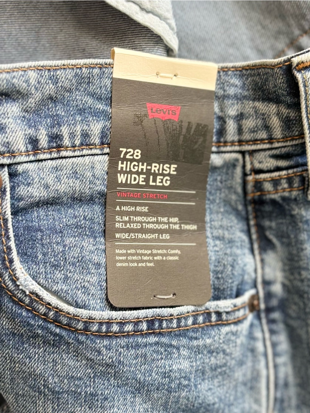 Levi's Premium 728 High-Rise Wide-Leg Denim Jeans - Women’s Size 32x32 NWT - Picture 11 of 11